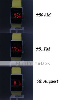 EUR € 4.04   Sport Armbanduhr mit Spiegel Gehäuse und roter LED