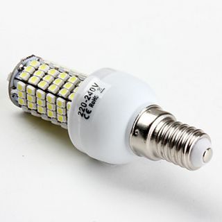 E14 6.5W 120x3528 SMD 400LM 6000 6500K Natural White Light LED Corn