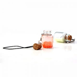USD $ 4.49   Lucky Fluorescent Wishing Sand Bottle Phone Strap Charm