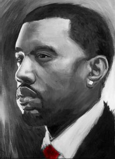 Kanye West Hip Hop Signed Art Painting Paper 16X24
