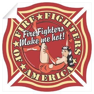 Wall Art  Wall Decals  Patriotic Fire Fighter Pinup