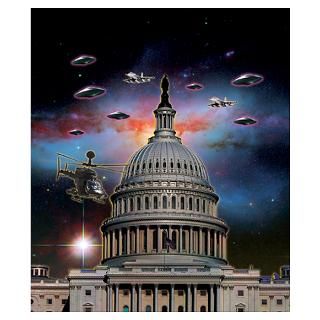 UFOs Over Wash. DC Wall Art Poster
