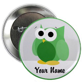 Custom Gifts  Custom Buttons  Funny Cute Green Owl 2.25 Button