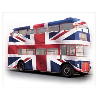 London Bus with Union Jack an Wall Art Poster