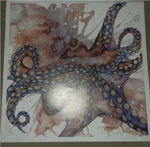 Dark Knight Octopus Print by Karla Morreira No Frame Vibrant Colors 17