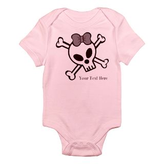 Cool Gifts  Cool Baby Clothing  Custom Skull with Grey Bow Infant
