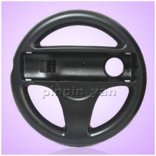 2X Black Steering Wheel for Wii Mario Kart Racing Game