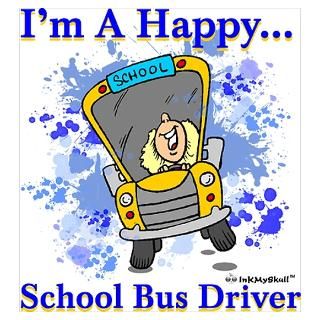 Wall Art  Posters  Happy School Bus Driver Poster