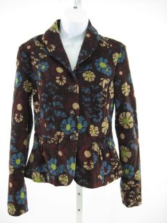 Karen Atelson Floral Print Fleece Blazer Jacket Sz 3