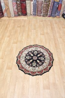 Stunning Round Kashan Wool Handmade Oriental Area Rug Carpet New 4x4