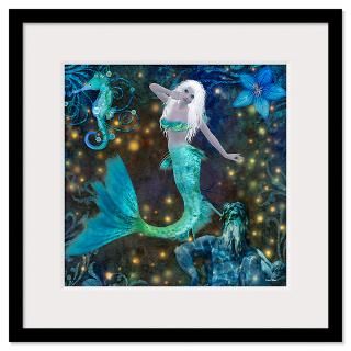 Bella Donna Mermaid Azure Wall Art Framed Print