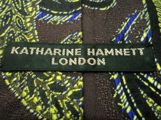 Katharine Hamnett Necktie Paisleys Pattern Brown Silk Tie