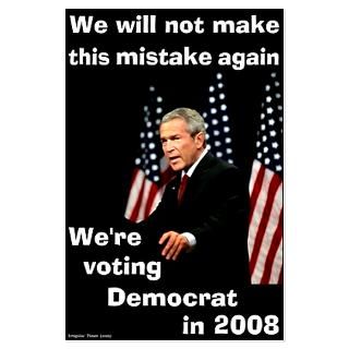 Vote Democrat in 2008 Large Poster  Vote Democrat 2008