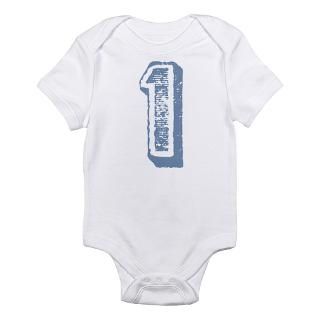 Clothing  Blue Number 1 Birthday Infant Bodysuit