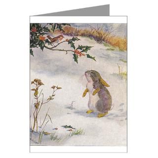 Greeting Cards  1927 Christmas Bunny Greeting Cards (Pk of 10