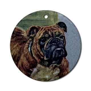 Brindle Bulldog Art Ornament (Round) > Bulldog Art > Cafe Pets
