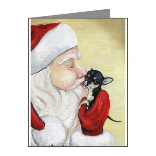 Artwork Note Cards  Santa Kiss for Chihuahua Note Cards (Pk of 10
