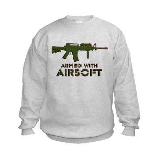 Armed With Airsoft AR 15 Gun Kids Sweatshirt
