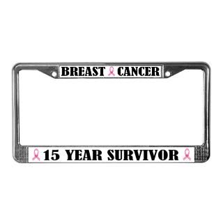 Breast Cancer 15 Year Survivor License Frame