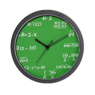 Green Chalkboard Math Wall Clock for $18.00