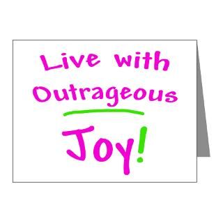 Note Cards  Pink Live With Outrageous Joy Note Cards (Pk of 20