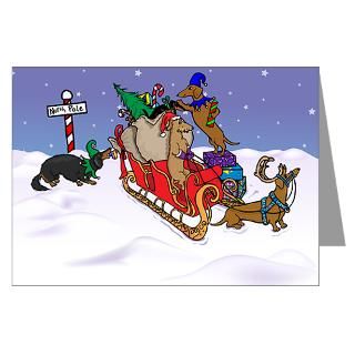 Art Greeting Cards > North Pole Dachshunds Christmas Cards (Pk of 20