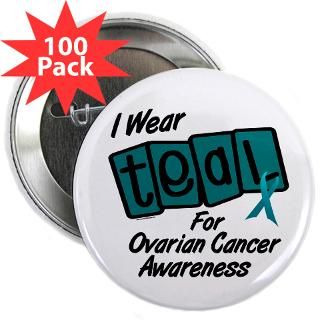 Ribbon Buttons  I Wear Teal 8.2 (Ovarian Cancer Awareness) 2.25 B