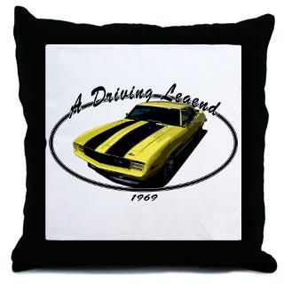 1967 Camaro rs z28 yellow ty Throw Pillow by 1969_camaro_rs_Z28_yellow