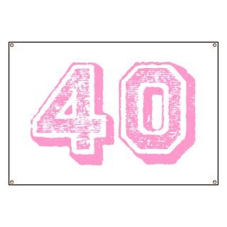 Pink 40 Years Old Birthday Banner