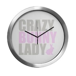 CRAZY BUNNY LADY Modern Wall Clock for $42.50