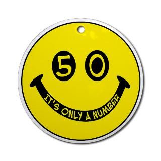50 Gifts > 50 Home Decor > 50th birthday smiley face Ornament