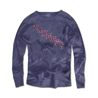 New York Rangers 47 Brand Blue Vintage Logo Scrum Long Sleeve T Shirt