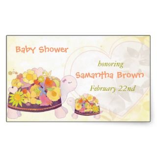 Baby Shower Thank You Flat Cards Flower Turtles Personalized