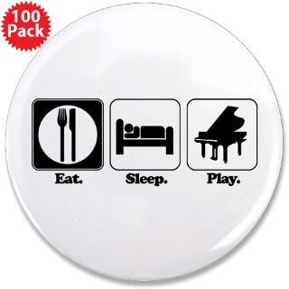Addicted Buttons  Eat. Sleep. Play. (Piano) 3.5 Button (100 pack