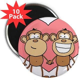 monkey love couple 2 25 magnet 10 pack $ 23 98