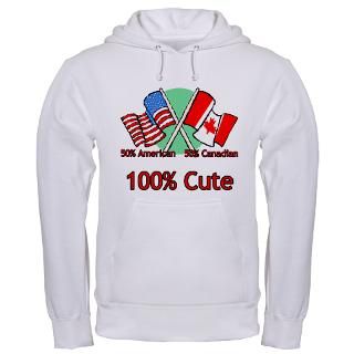America Sweatshirts & Hoodies  Canadian American 100% Cute Hoodie