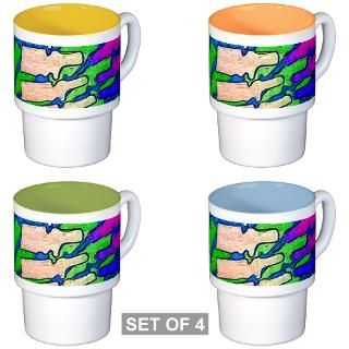 Chiro Gifts  Chiro Drinkware  Colorful Spine Art Coffee Cups