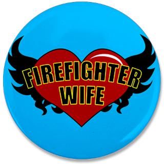FIREFIGHTER WIFE HEART & WINGS Mini Button (10 pa