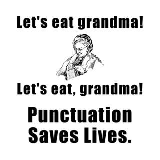 Punctuation Saves Lives Black.png Iron On