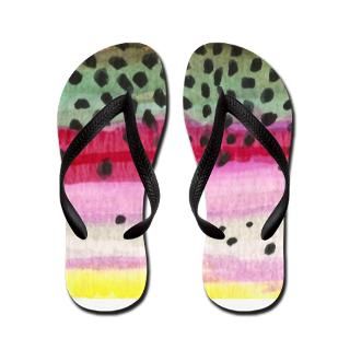 Art Gifts  Art Bathroom  Rainbow Trout Skin Flip Flops