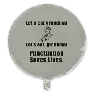 Punctuation Saves Lives Black.png Mylar Balloon