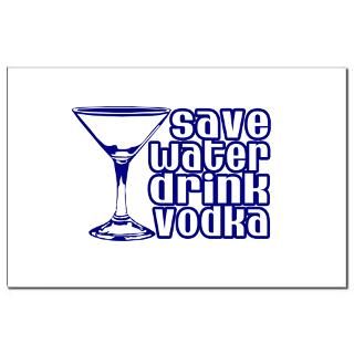 Save Water Drink Vodka Rectangle Sticker 10 pk)