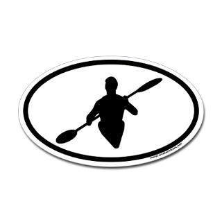 Kayaking Euro Oval Sticker with Kayaker Graphic for $4.25