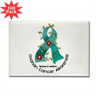flower ribbon ovarian cancer rectangle magnet 100 $ 167 99