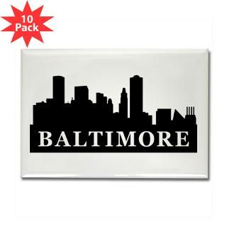 Baltimore Skyline Rectangle Magnet (10 pack)