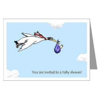 Greeting Cards  Lg Aviator Stork Baby Shower Invitations   10 Pk