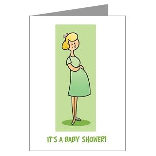 Greeting Cards  Cute Pregnant Lady Baby Shower Invitations
