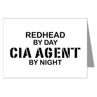 Redhead CIA Agent Greeting Cards (Pk of 10) for
