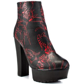 Iron Fists Multi Color Stabby Cat Platform Bootie   Black for 84.99