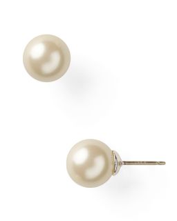 Carolee White Pearl Stud Earrings
